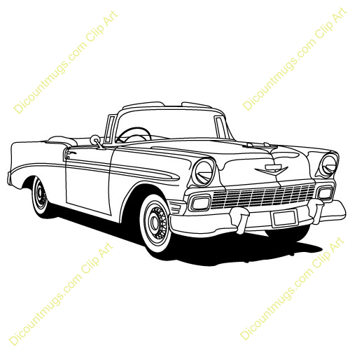 Classic Car Show Clip Art 1950s Chevy Belair Car