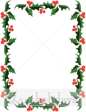 Classic Holly Christmas Border Clip Art Item 2 Vector Magz