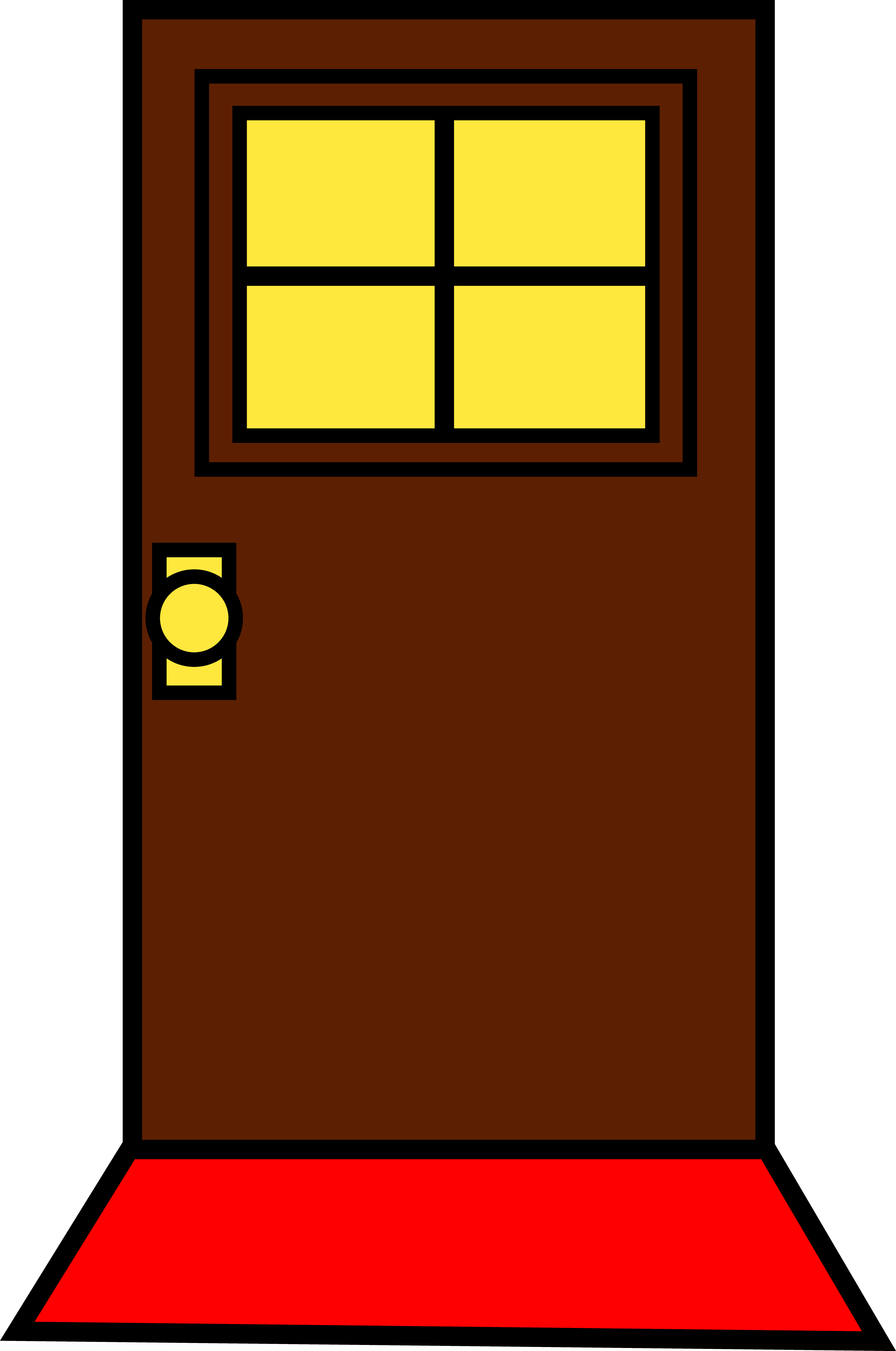 Clipart door black and white 