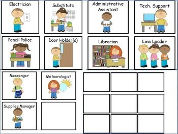 Classroom Job Application, Description and Cards