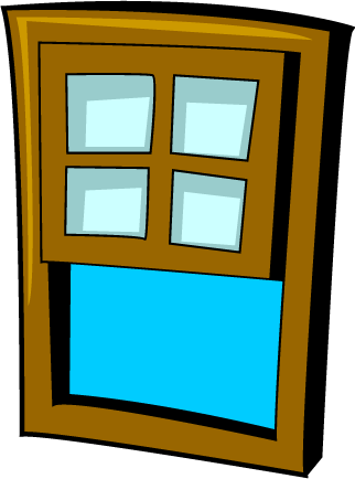 Clipart window with potted .