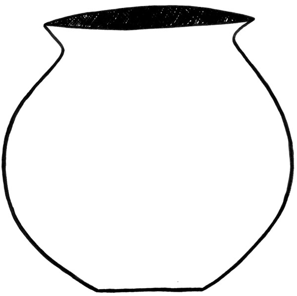 Clay Pot Outline Free Clipart - Pot Clipart