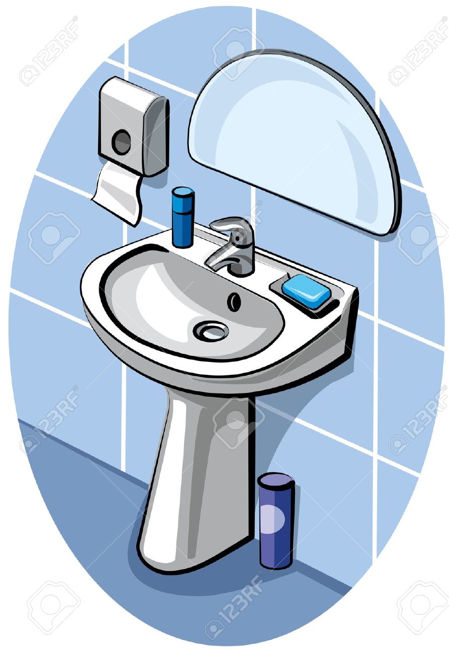 Clean bathroom sink clipart
