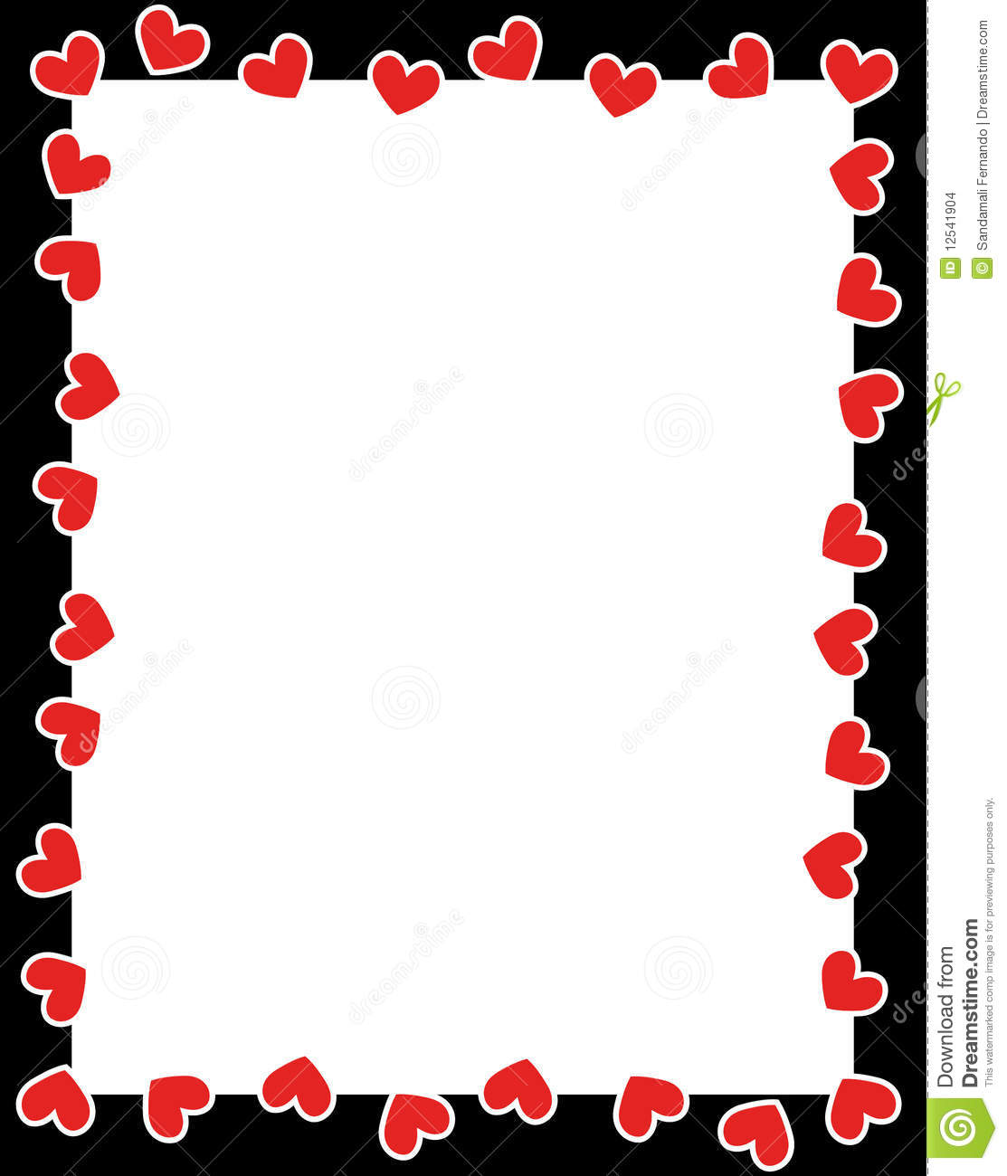 Clean Valentine S Day Holiday Love Border With Red Hearts For