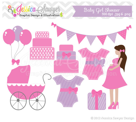 Clearance Baby Shower Clip Ar - Baby Girl Shower Pictures Clip Art