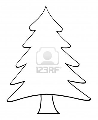... Christmas Tree Outline Cl