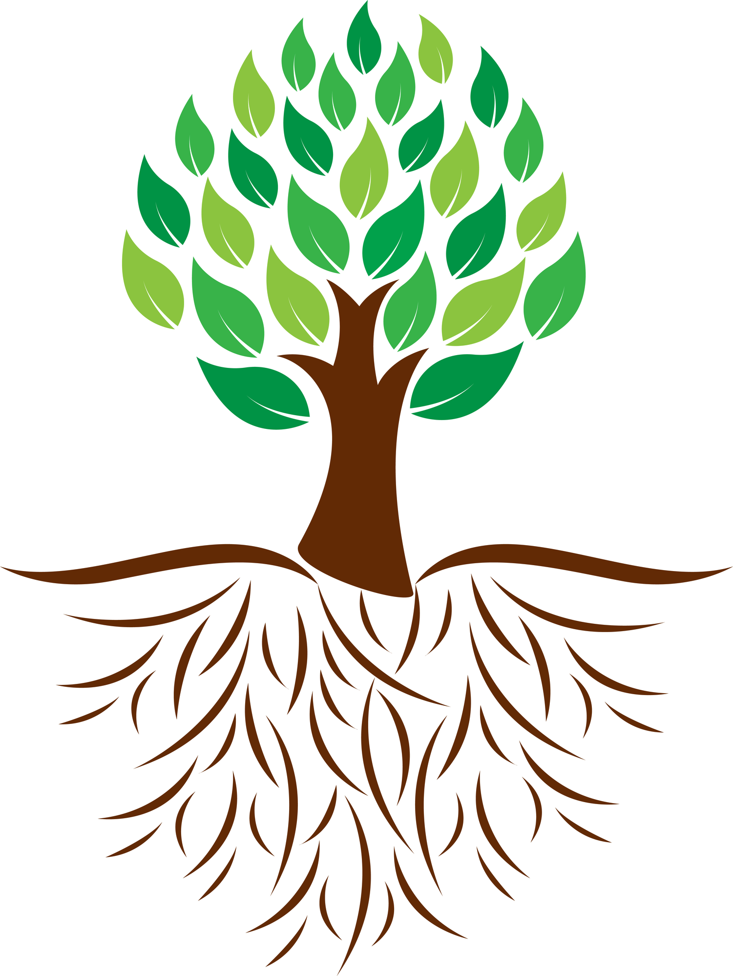 clip art tree with roots