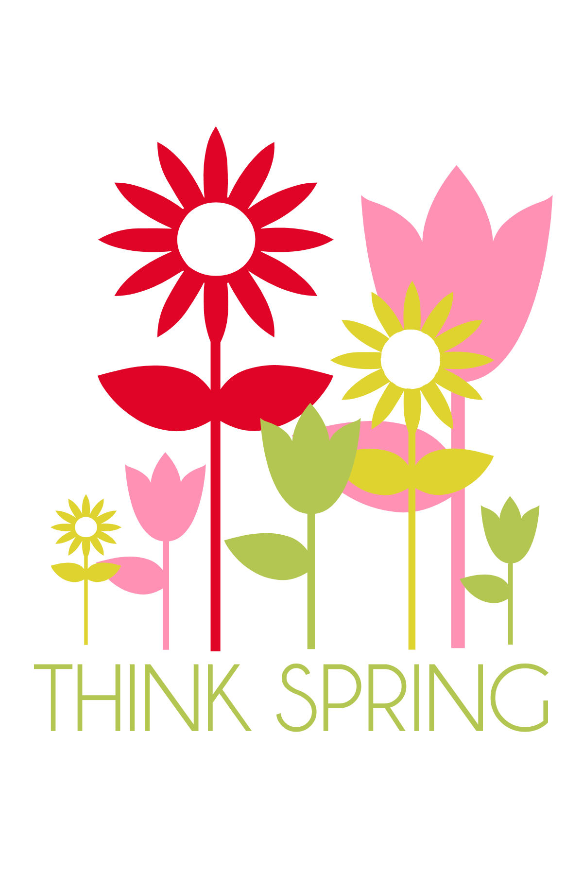 ... clip art art design and craft; think spring print 2 think spring free print on lilluna com put in a frame ...