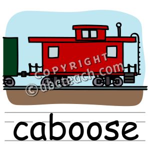 Clip Art: Basic Words: Caboose .