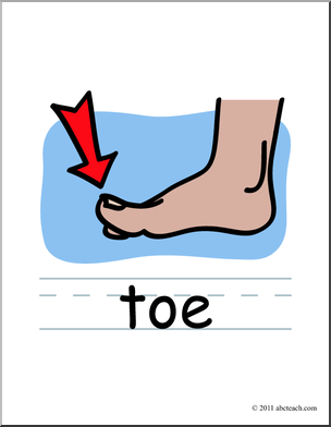 Clip Art Basic Words Toe Color Labeled Preview 1