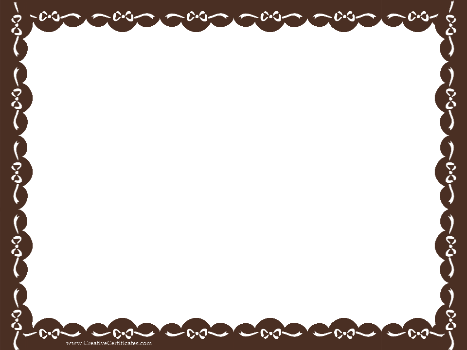 Clip art border - brown certificate border with white ribbons