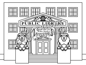Clip Art: Buildings: Library .