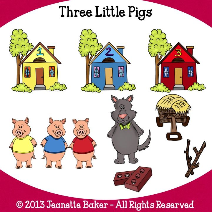 Clip Art By Jeanette Baker Th - Three Little Pigs Clip Art