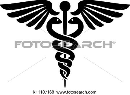 Clip Art - caduceus medical symbol . Fotosearch - Search Clipart, Illustration Posters, Drawings