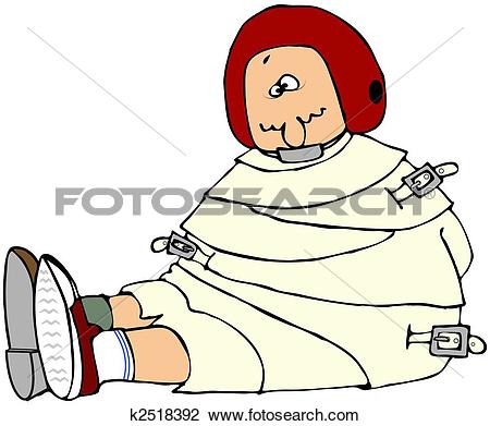 Clip Art - Crazy Person In A Straight Jacket. Fotosearch - Search Clipart, Illustration