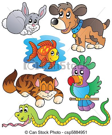 Clip Art Dog. Advertising. Cute lurking pets Clipartby clairev8/968; Happy pets collection 1 - vector illustration.