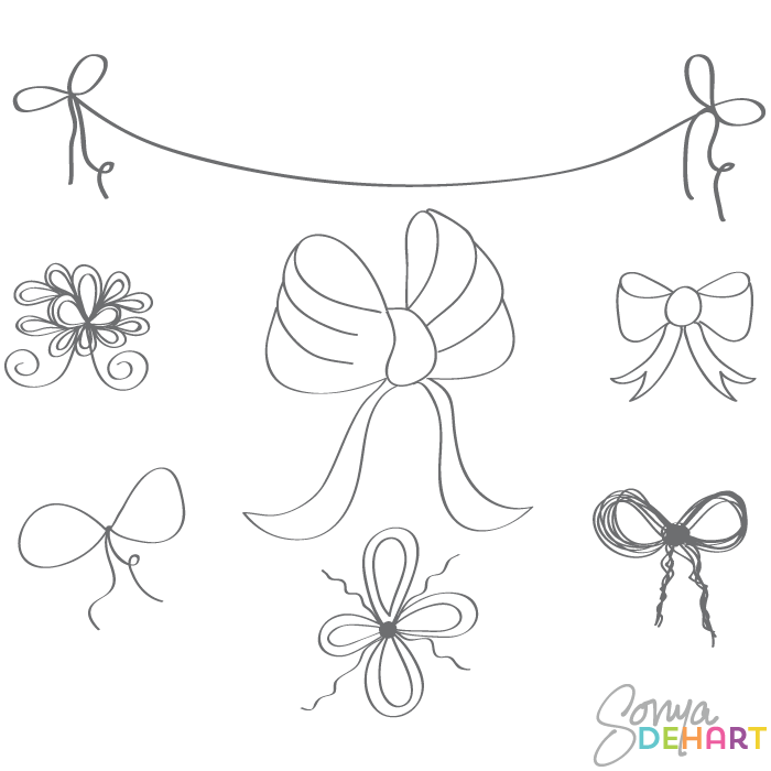 Clip Art Doodle Bows and .