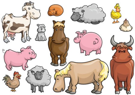 Farm animals cartoon. Farm an