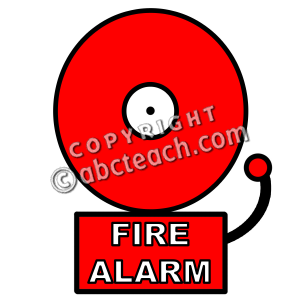 ... Red fire alarm on white b