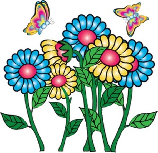 Clip art flowers and butterflies | Free Reference Images
