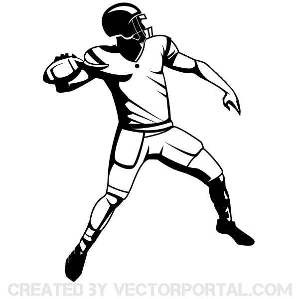 Clip art football player .