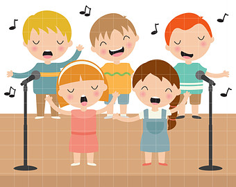 kids singing clipart