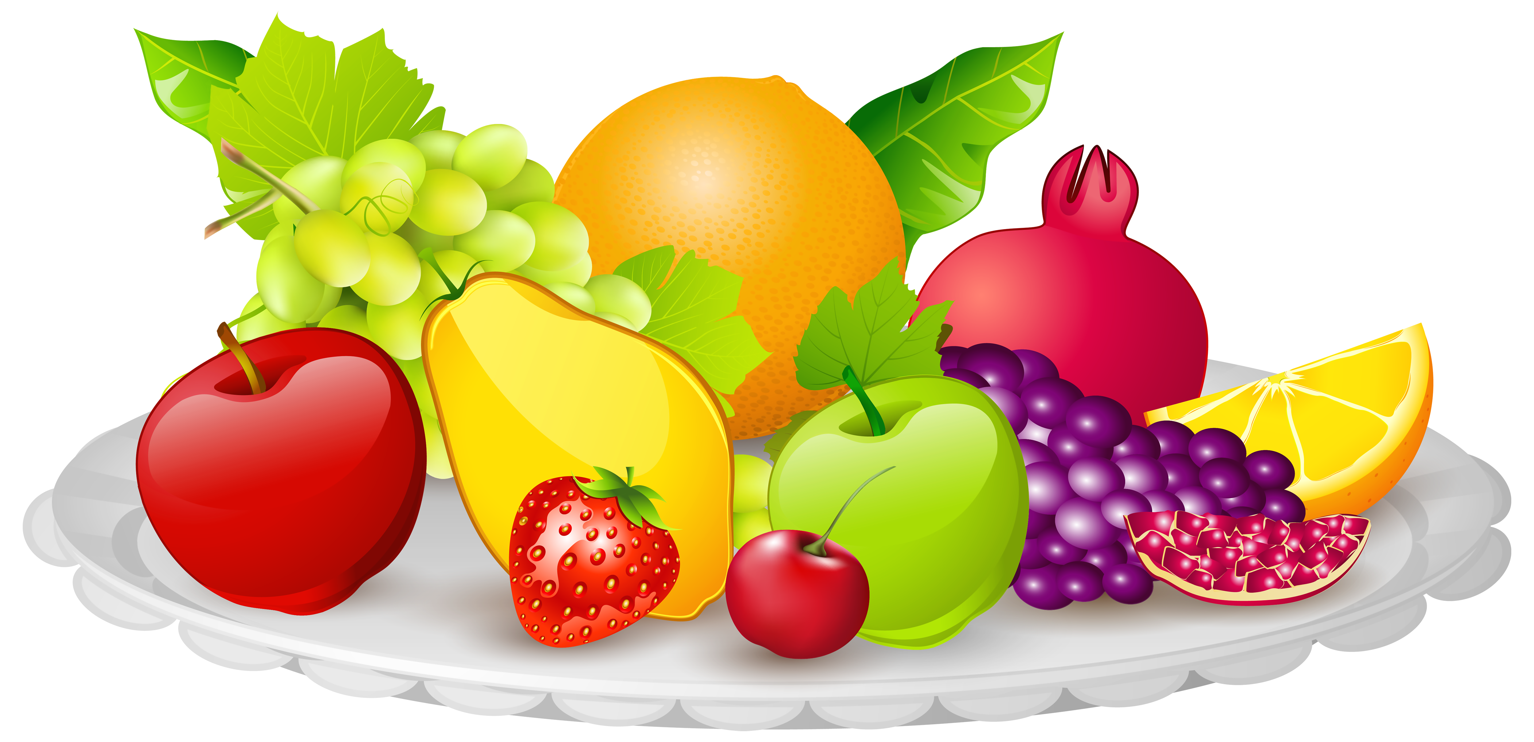 Cute Fruits Digital Clip Art,