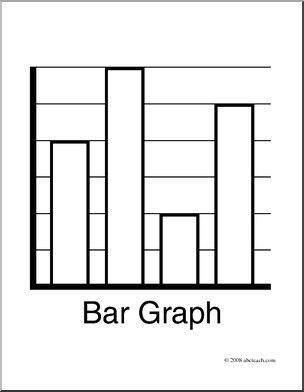 Clip Art: Graphing: Bar Graph (coloring page) - preview 1