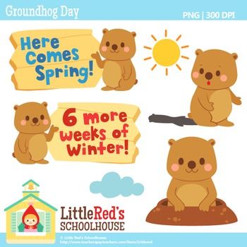 Clip Art: Groundhog Day - Cute free clipart set FREE | Little Redu0026#39;s FREE Printables | Pinterest | Groundhog day, Clip art and Art
