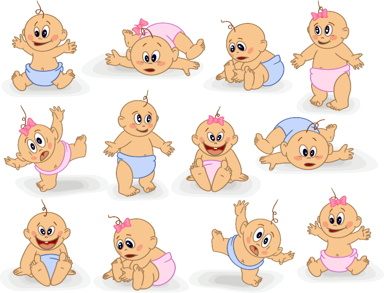 Clip art group of babies clipart kid