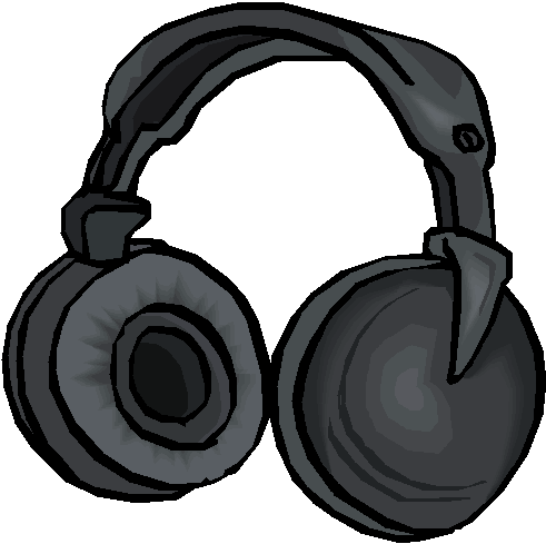 Black headphones icon vector 