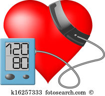 Clip Art. Heart - Blood pressure monitor