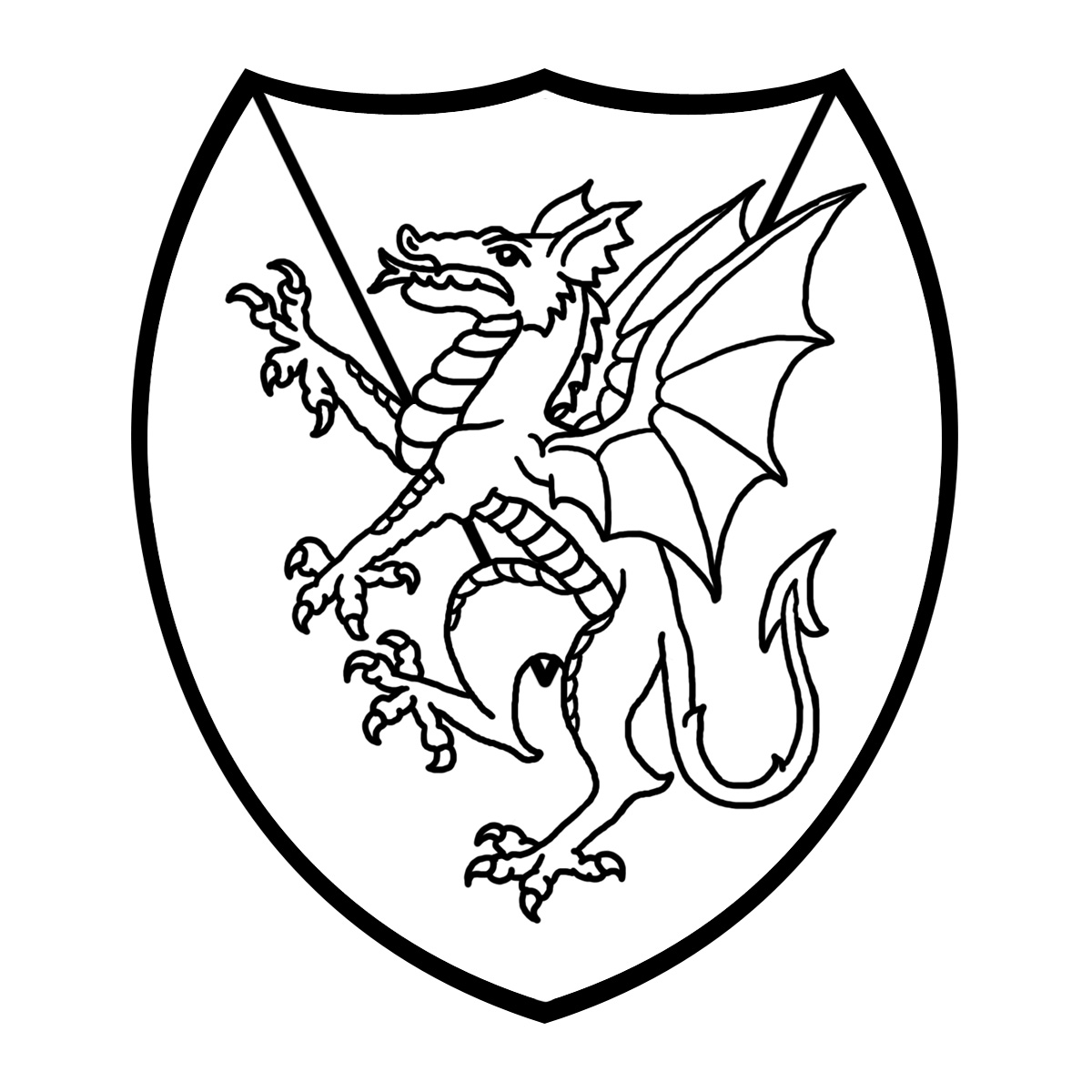 Clip Art: Heraldry: Dragon .
