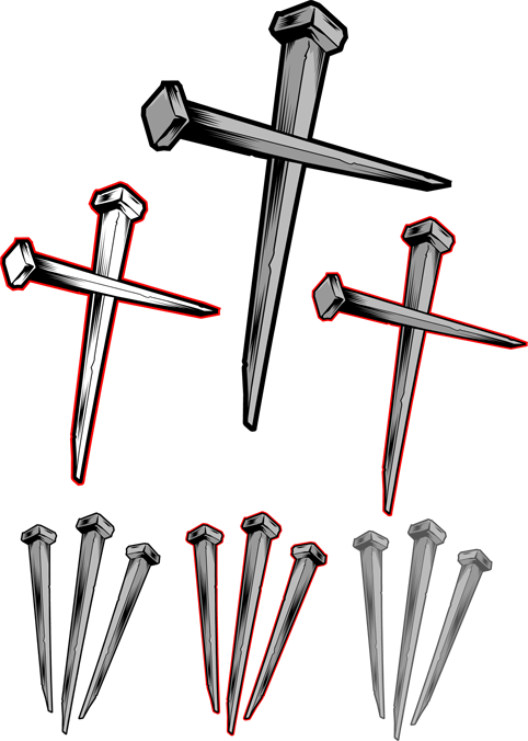 Clip Art Hoard Cross Of Nails - Nails Clip Art