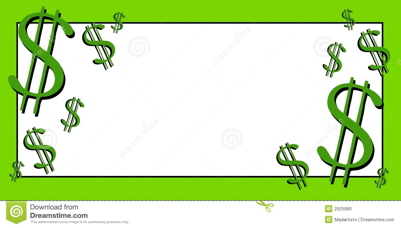 Clip Art Illustration Of A Banner Featuring Dollar Signs In Green