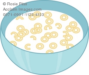 Clip Art Illustration of a Bowl of Cereal