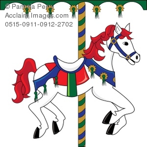 Clip Art Illustration of a Carousel Horse