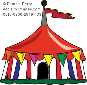 Clip Art Illustration of a Ci - Circus Tent Clipart