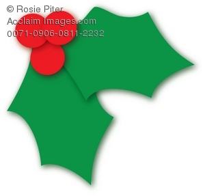 Clip Art Illustration of a Ho - Holly Leaves Clipart