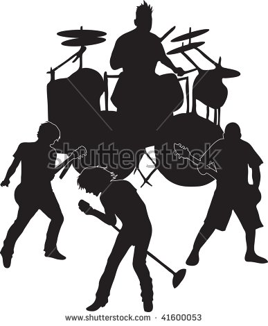 Clip art illustration of a rock band