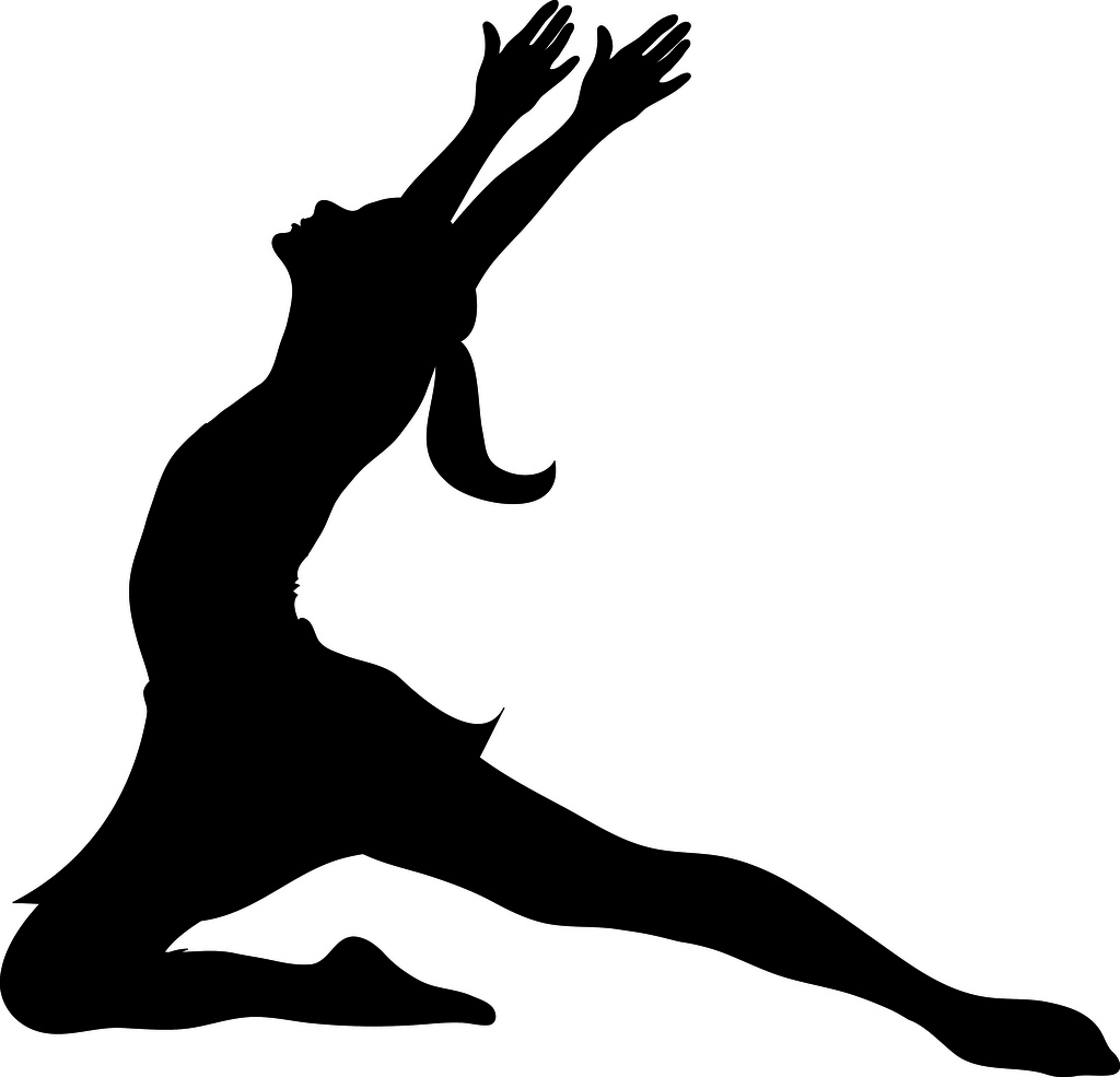 Clip Art Illustration Of A Silhouette Of A Ballet Dancer Lunging A
