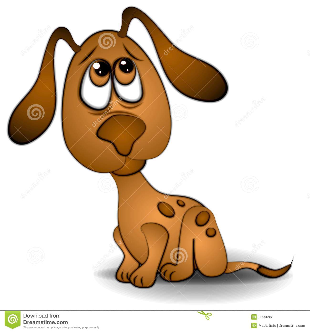 Clip Art Illustration Of A Ve - Sad Dog Clipart
