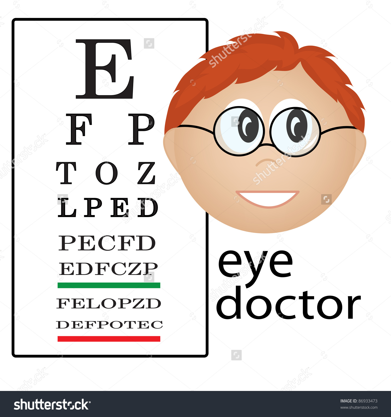 Clip art illustration of an eye doctor occupation icon.