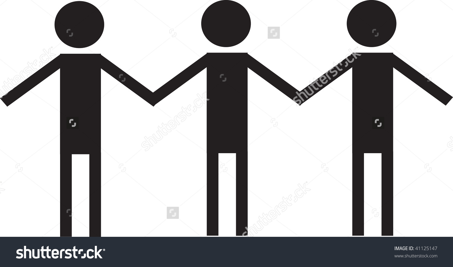 Circle Holding Hands Stick .
