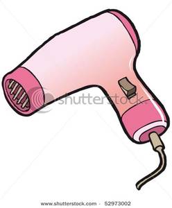 Clip Art Image: A Pink Hair Dryer