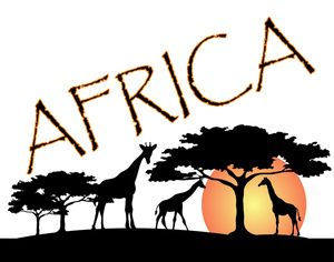 Clip Art Image: African Wildlife Featuring the Giraffes