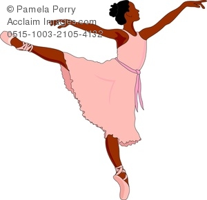 Clip Art Image of a Dark Skinned Ballet Dancer