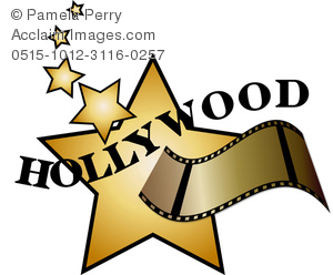 Clip Art Image of a Hollywood Star and Film Strip