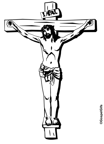 Clip Art Image Picture Of Jesus On The Cross Black And White