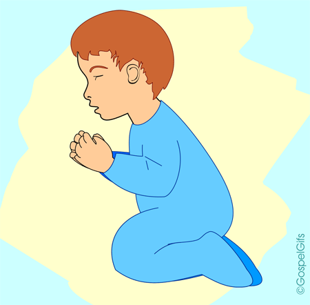 Clip Art Image Praying Child Yellow And Blue Back